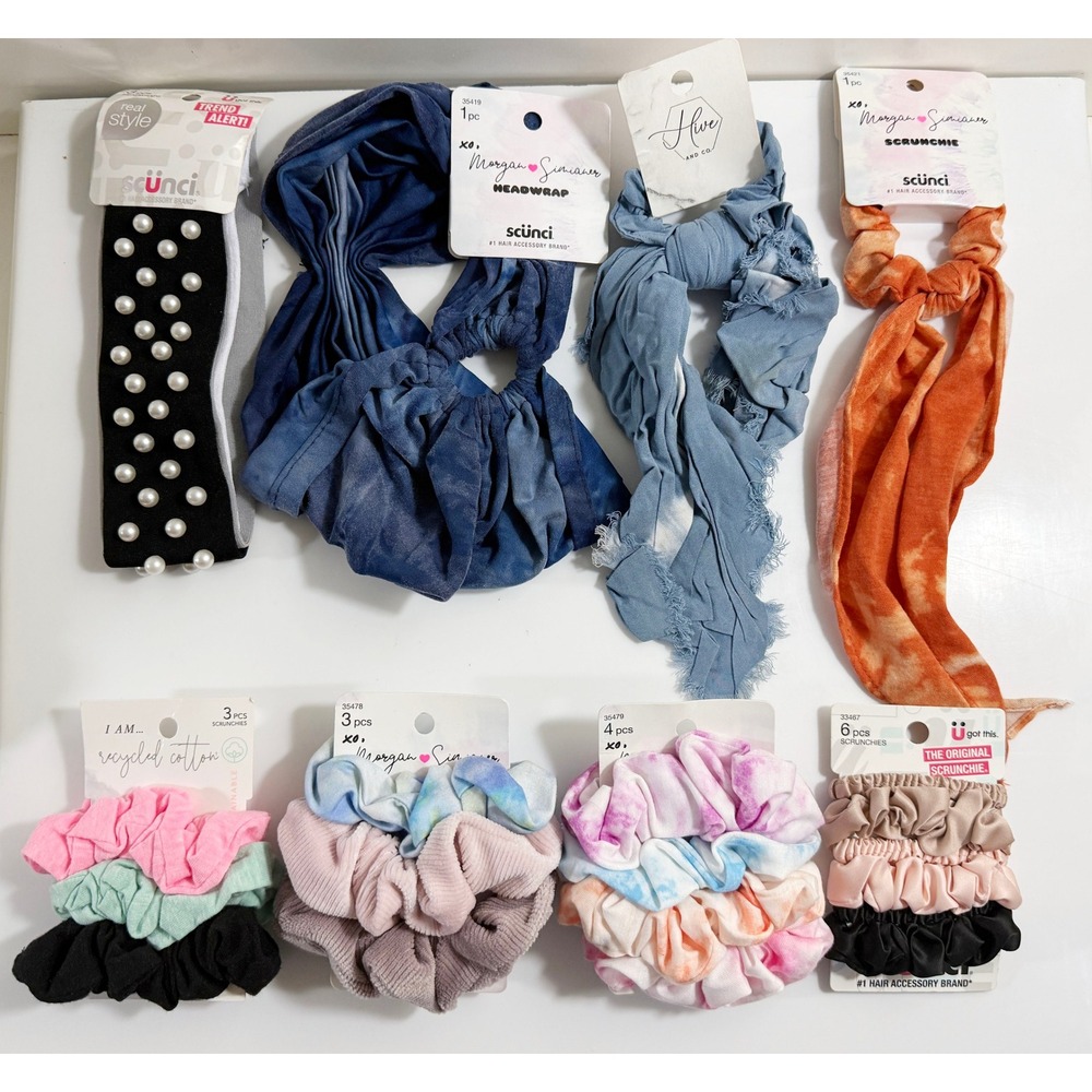 scünci Hair Accessory Bundle Womens OS Mixed Color Scrunchies Headbands 22pc Lot